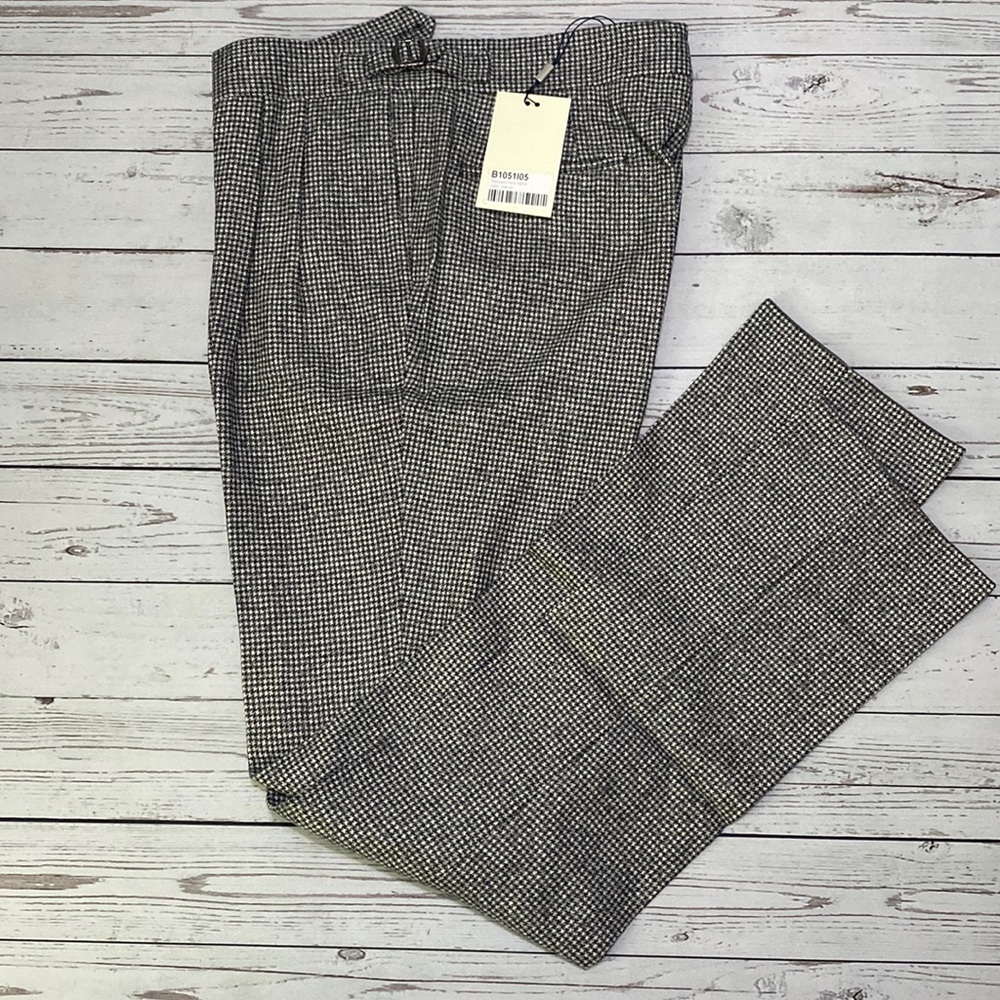 SuitSupply Grey Houndstooth Wool Pants